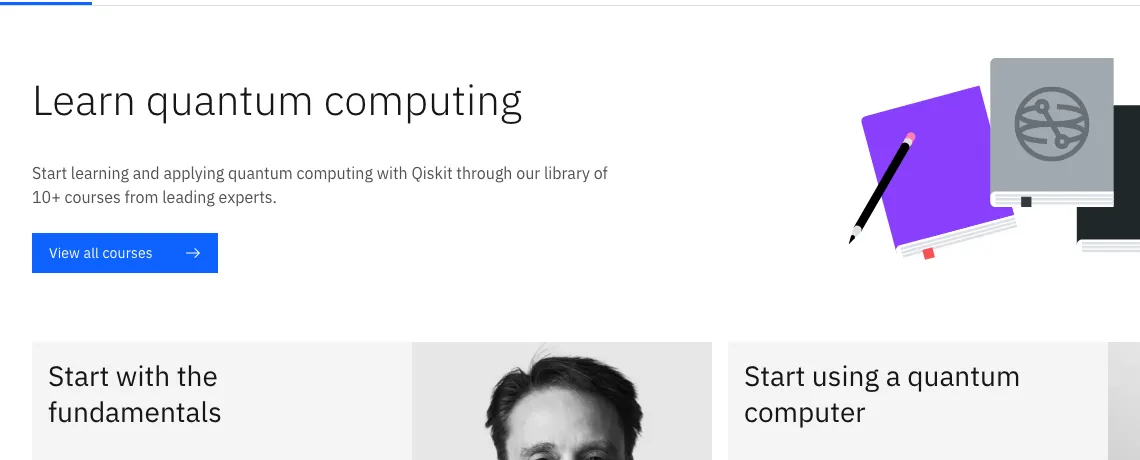 The IBM Quantum Learning platform: “Learn quantum computing” with a library of courses