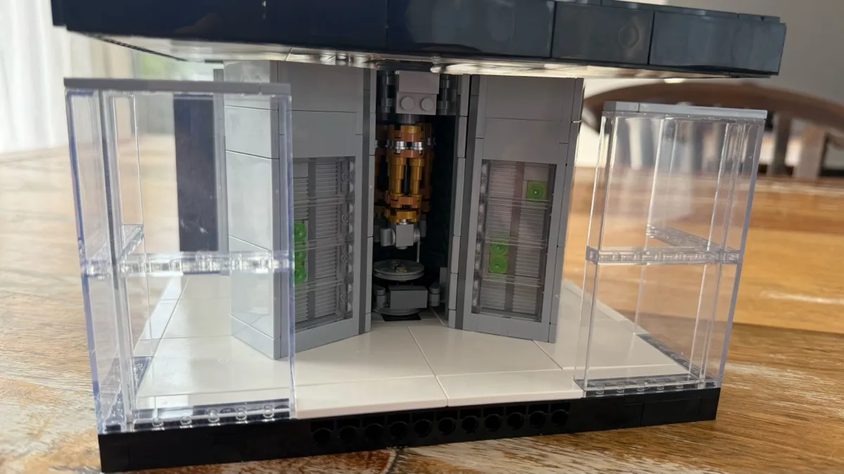 Quantego — a LEGO model of an IBM Quantum computer, mid-build